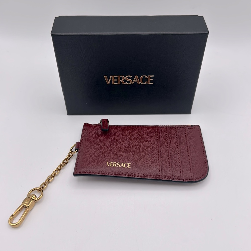 ‼️SOLD‼️VERSACE Grained Calfskin La Medusa Zip Card Case - Picture 9 of 11